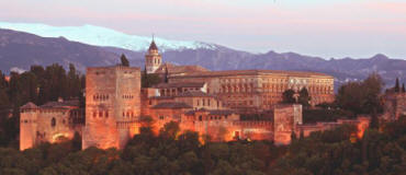 Sunset over Granada's Alhambra Palace